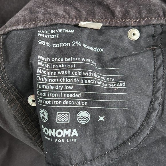 Sonoma dark charcoal velour skinny pants (size 6) - Picture 11 of 11